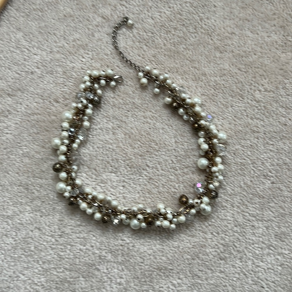 Costume Jewelry - artificial pearls and metal necklaces 17”